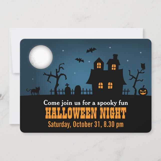Invitation Maison Hantée Moderne Soirée Halloween Épouvante (Devant)