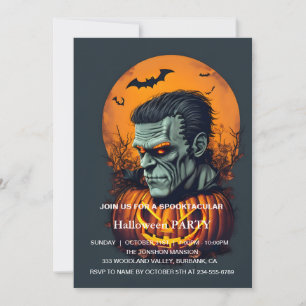 Invitation Maison Hantée Sombre Spooktacular Fête d'Halloween