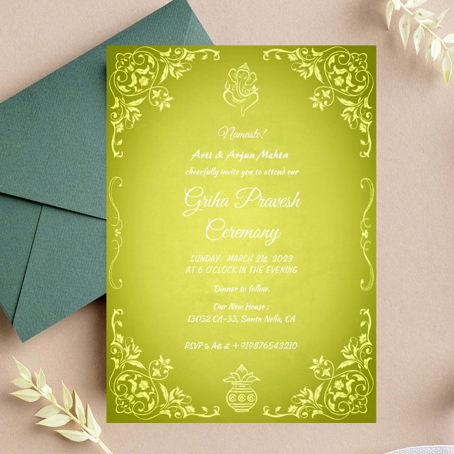 Invitation Maison hindou Réchauffement Griha Pravesh (Créateur téléchargé)