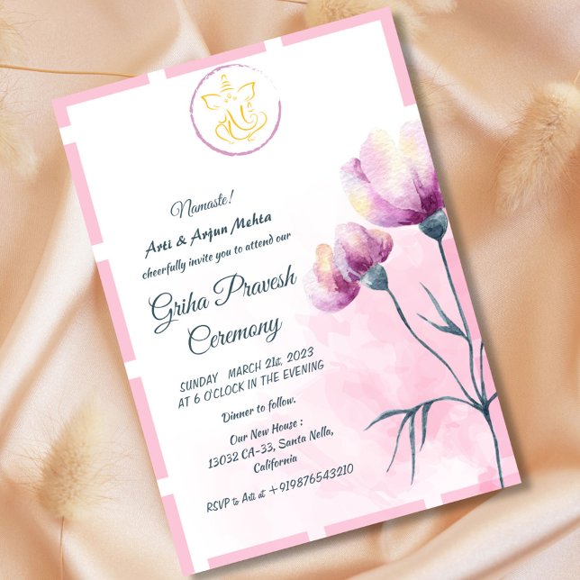 Invitation Maison hindou Réchauffement Griha Pravesh (Créateur téléchargé)