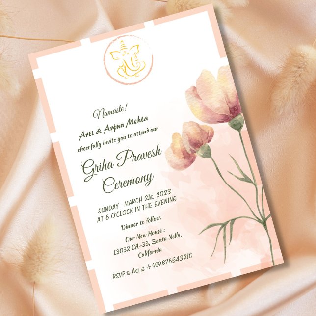 Invitation Maison hindou Réchauffement Griha Pravesh (Créateur téléchargé)