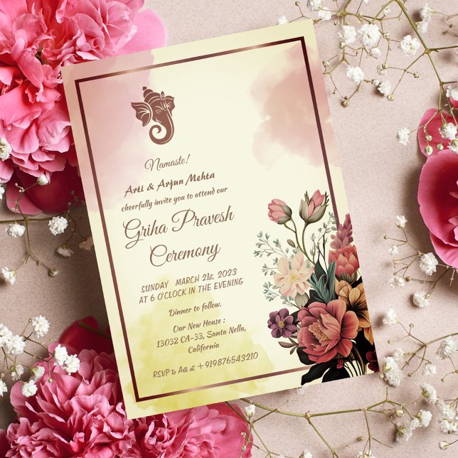 Invitation Maison hindou Réchauffement Griha Pravesh (Créateur téléchargé)