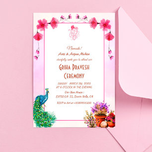 Invitation Maison hindou Réchauffement Griha Pravesh