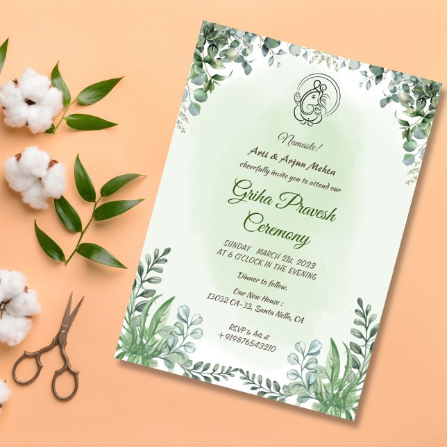 Invitation Maison hindou Réchauffement Griha Pravesh (Créateur téléchargé)