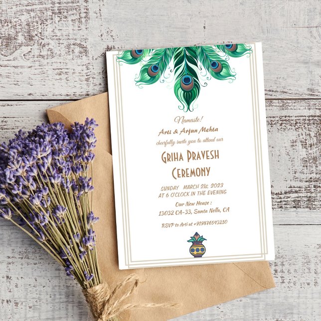 Invitation Maison hindou Réchauffement Griha Pravesh (Créateur téléchargé)