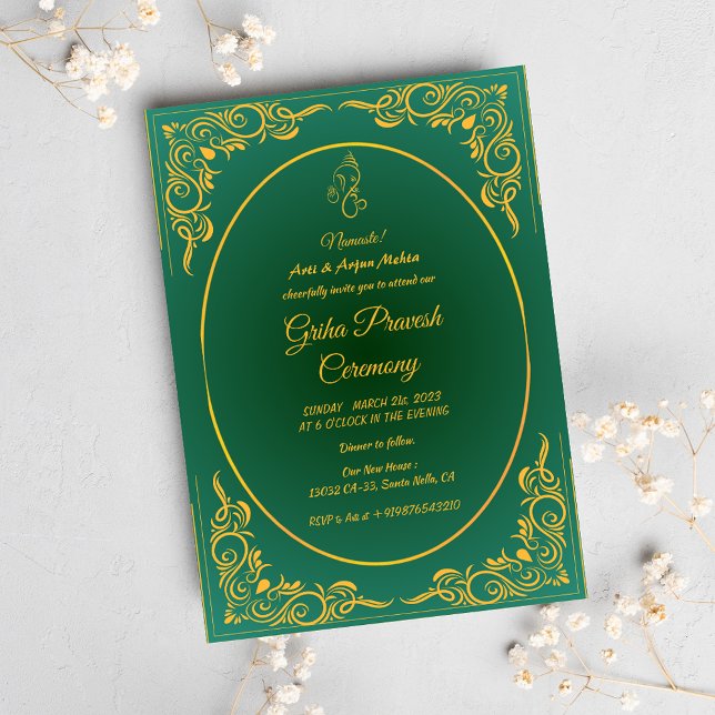 Invitation Maison hindou Réchauffement Griha Pravesh (Créateur téléchargé)