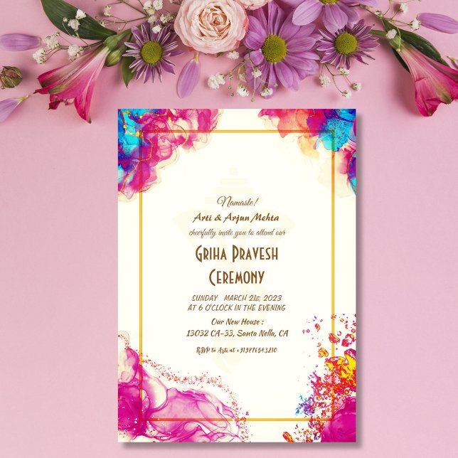 Invitation Maison hindou Réchauffement Griha Pravesh (Créateur téléchargé)