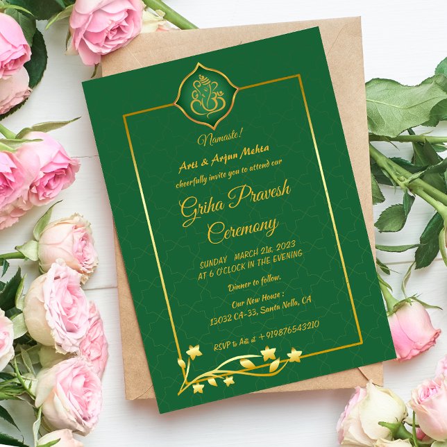 Invitation Maison hindou Réchauffement Griha Pravesh (Créateur téléchargé)