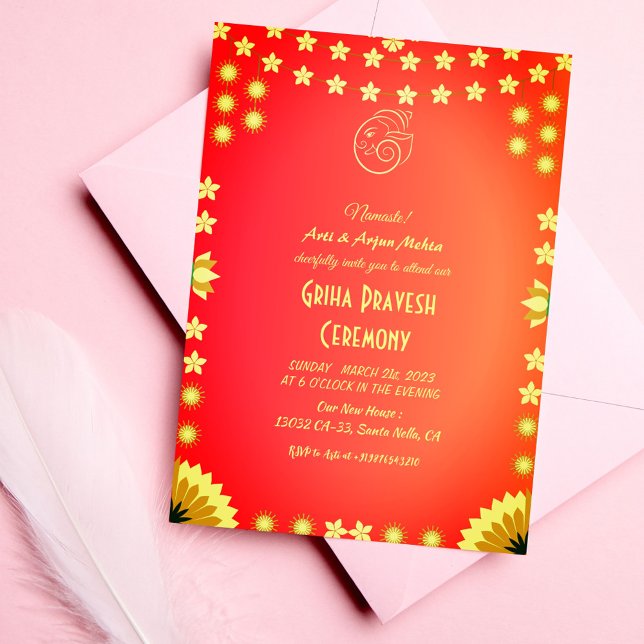 Invitation Maison hindou Réchauffement Griha Pravesh (Créateur téléchargé)