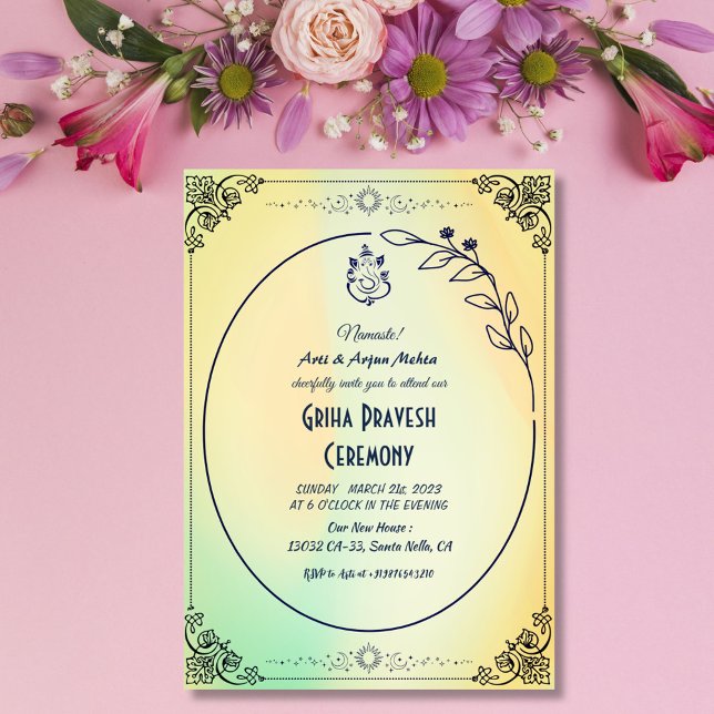 Invitation Maison hindou Réchauffement Griha Pravesh (Créateur téléchargé)