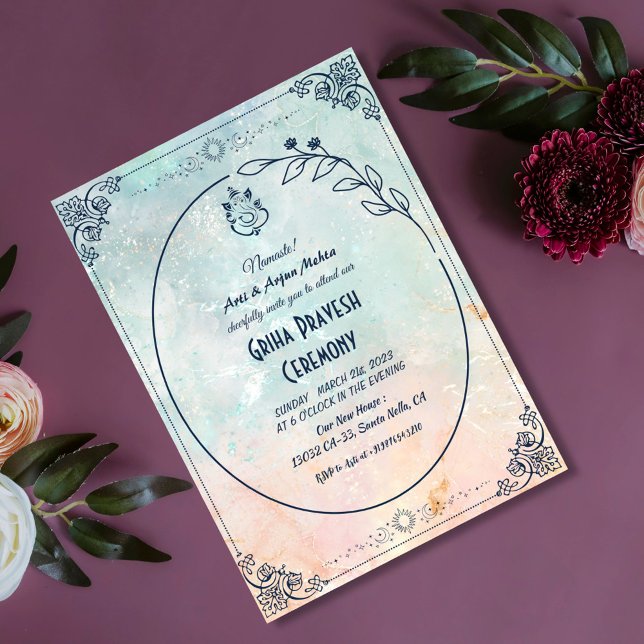 Invitation Maison hindou Réchauffement Griha Pravesh (Créateur téléchargé)