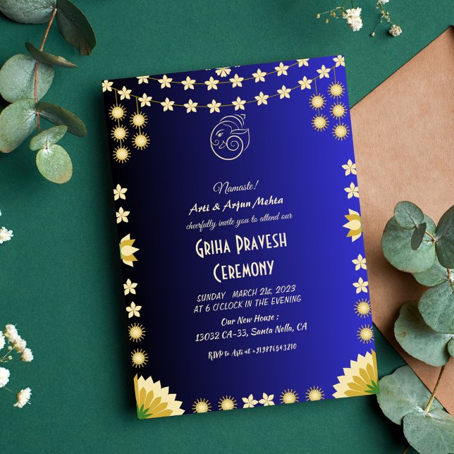 Invitation Maison hindou Réchauffement Griha Pravesh (Créateur téléchargé)