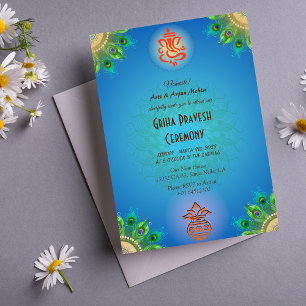 Invitation Maison hindou Réchauffer Griha Pravesh Design comp