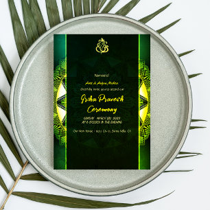 Invitation Maison hindou Réchauffer Griha Pravesh Golden Chak