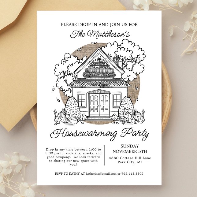 Invitation Maison Mignonne Fête de Crémaillère (Créateur téléchargé)