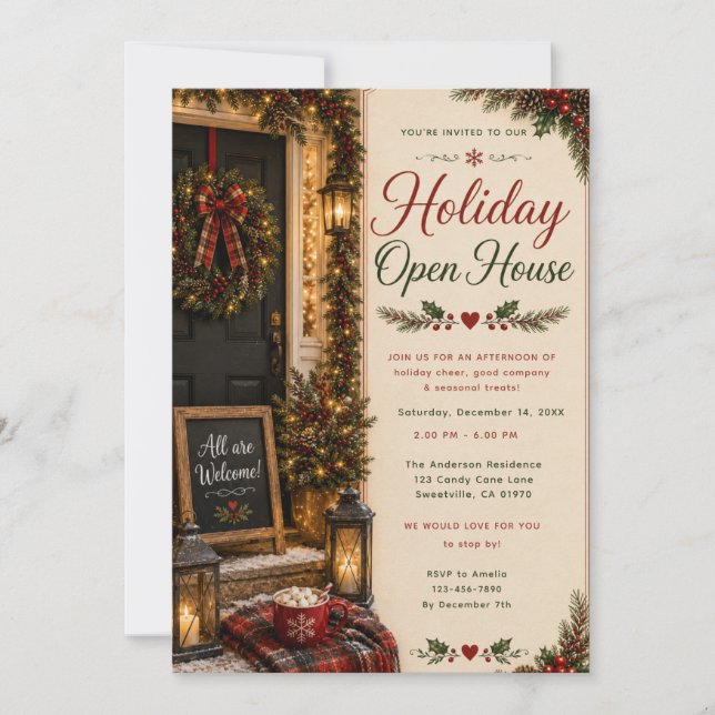 Invitation Maison ouverte à Noël (Devant)