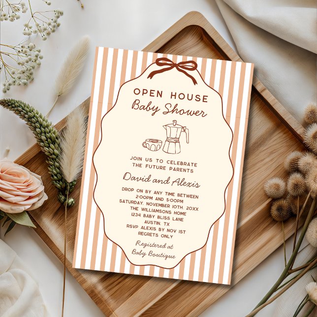 Invitation Maison ouverte Bonjour Bébé dessinée à la main Fêt (Créateur téléchargé)