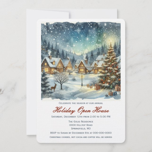 Invitation Maison ouverte de Noël au Pays des Merveilles d'Hi (Devant)