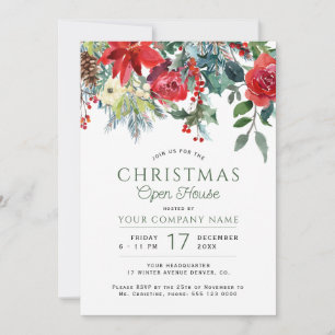 Invitation Maison ouverte de Noël élégante d'entreprise en hi