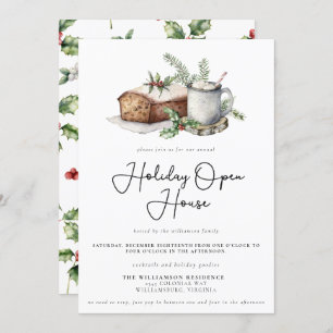 Invitation Maison ouverte de Noël Holly Berry