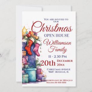 Invitation Maison ouverte de Noël Père Noël Sack