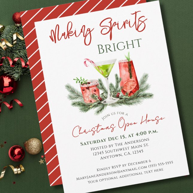Invitation Maison ouverte de Noël pour égayer les esprits  (Créateur téléchargé)