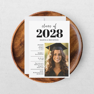 Invitation Maison ouverte de photo de chapeau et de gland noi