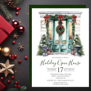 Invitation Maison ouverte de vacances Business Watercolor