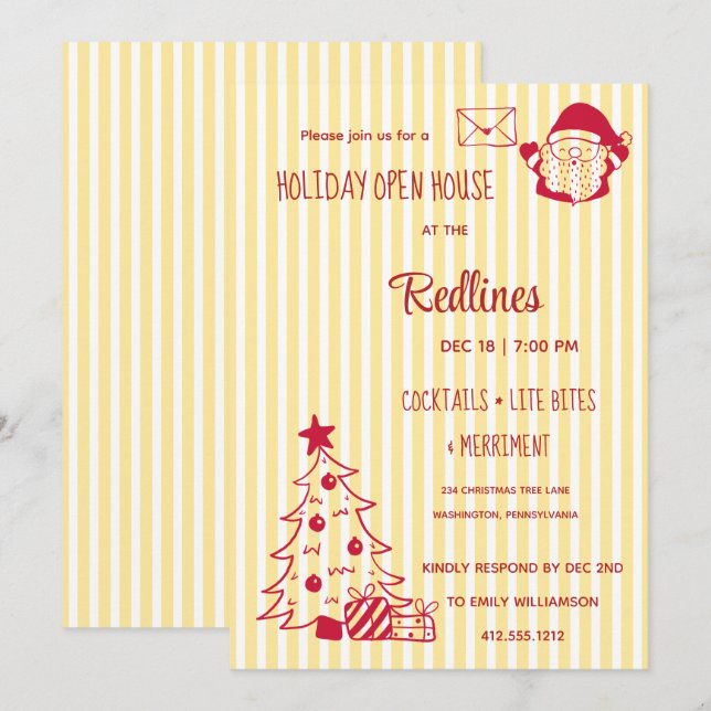 Invitation Maison ouverte de vacances dénudée Flavescent (Devant / Derrière)