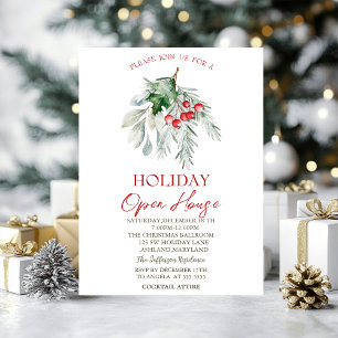 Invitation Maison ouverte de vacances Watercolor Mistletoe