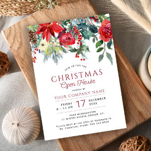 Invitation Maison ouverte d'entreprise élégante de Noël en hi