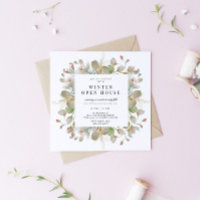 Maison ouverte élégante carrée de verdure hivernal