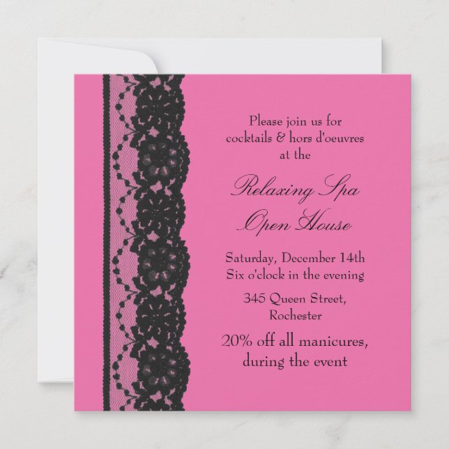 Invitation Maison ouverte Fuchsia French Lace (Devant)