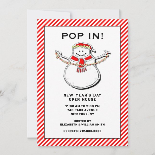 Invitation Maison ouverte pour les Fêtes (Devant)