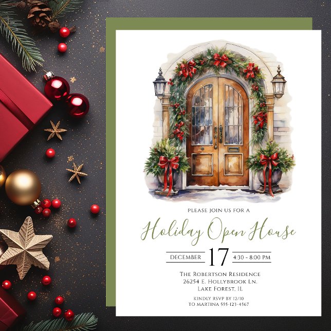 Invitation Maison ouverte pour les fêtes de fin d'année avec  (Créateur téléchargé)