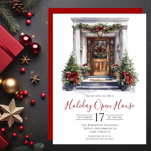 Invitation Maison ouverte pour les fêtes de fin d'année avec  (Créateur téléchargé)