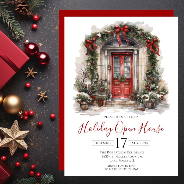 Invitation Maison ouverte pour les fêtes de fin d'année avec  (Créateur téléchargé)