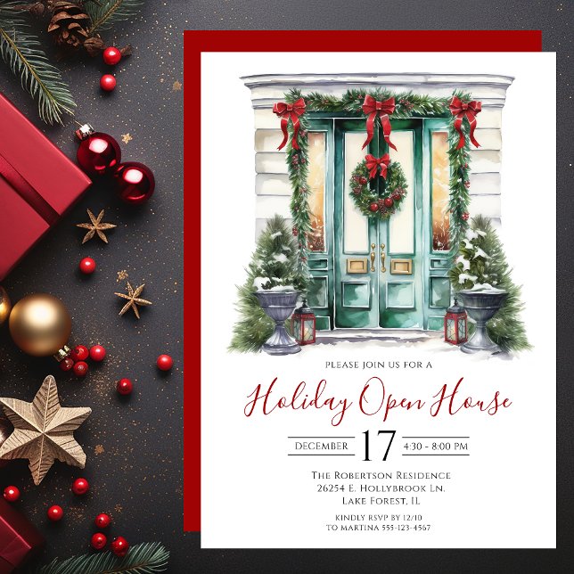 Invitation Maison ouverte pour les fêtes de fin d'année avec  (Créateur téléchargé)