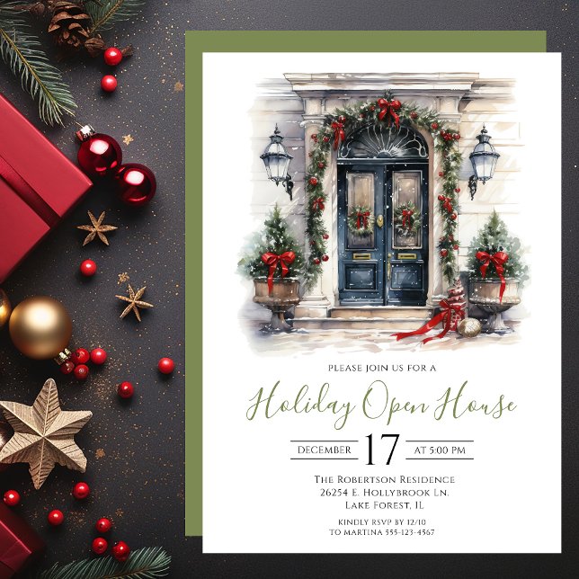 Invitation Maison ouverte pour les fêtes de fin d'année avec  (Créateur téléchargé)