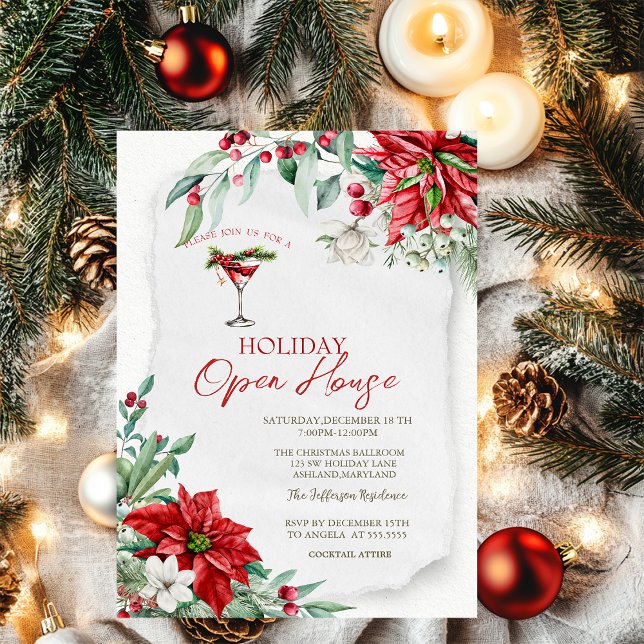 Invitation Maison ouverte pour les fêtes de fin d'année Marti (Créateur téléchargé)