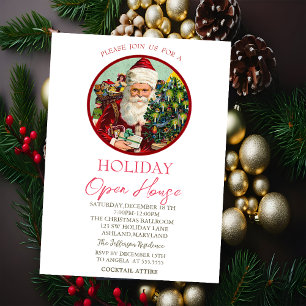 Invitation Maison ouverte pour les fêtes de Noël de Père Noël