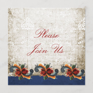 Invitation Maison ouverte pour les Fêtes Rosemaling scandinav