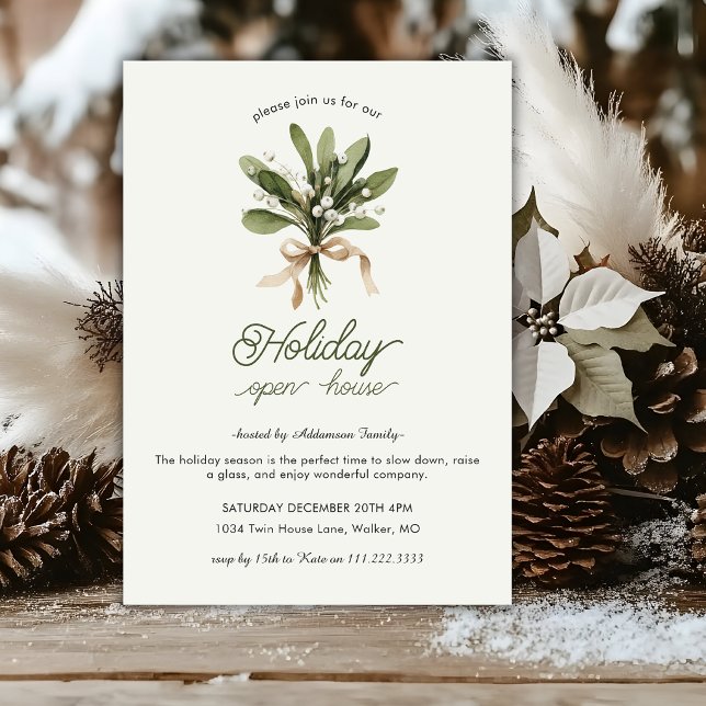 Invitation Maison ouverte pour les Fêtes sous le Gui Soirée d (Créateur téléchargé)