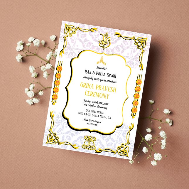Invitation Maison Réchauffement Griha Pravesh Krishna Invitat (Créateur téléchargé)