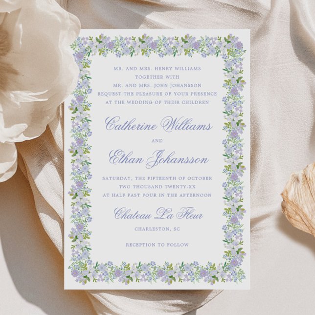 Invitation Maison Romantique Cadre Floral Mariage (Créateur téléchargé)