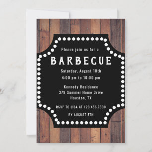 Invitation Maison rustique en bois Barbeque BBQ
