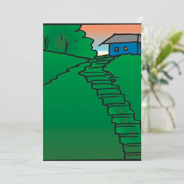 Invitation Maison Sur Une Colline Verte (Créateur téléchargé)