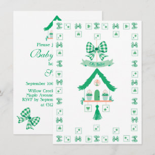 Invitation Maison verte personnalisée Oh Baby shower