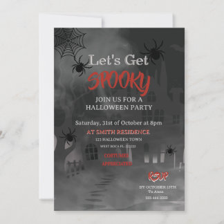 Invitation Maison Vintage Fête d'Halloween pour Adultes Vinta