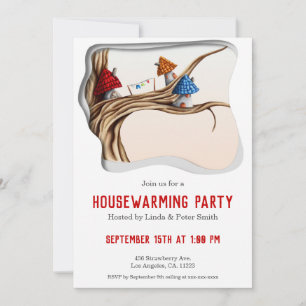 Invitation Maisons de Fée Whimsical sur un arbre ménager Invi